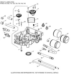 Kt735-3103 Lubrication Diagram and Parts List for KT735-3103  Cub Cadet Lawn Tractor